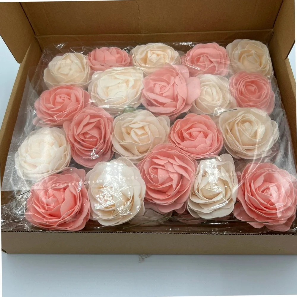 B Tophouse Artificial Foam Roses Pink Ivory New DIY Wedding Decor